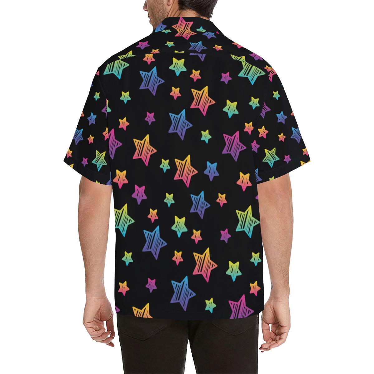 Colorful Star Pattern Mens All Over Print Hawaiian Shirt