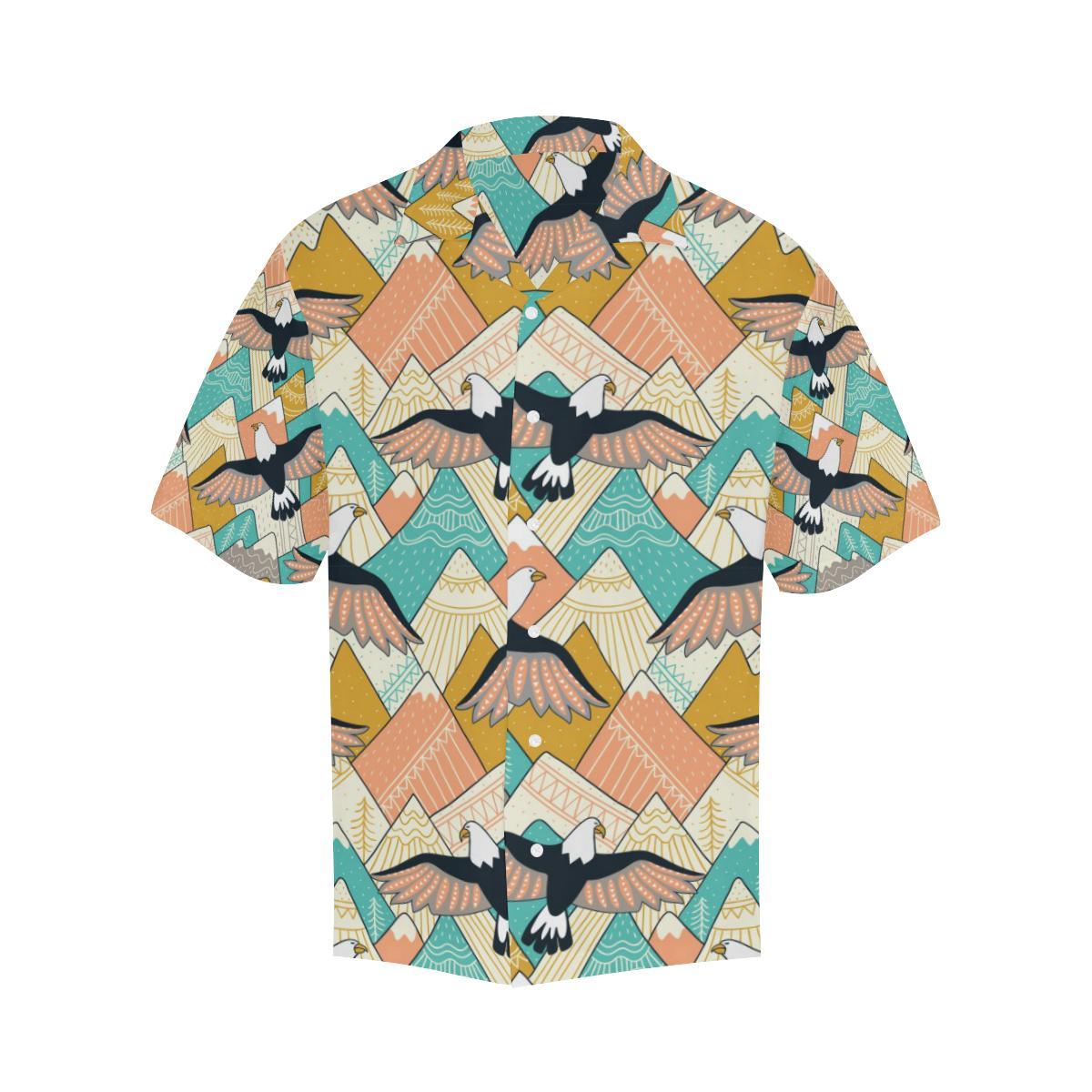 Eagle Pattern Print Design 02 Mens All Over Hawaiian Shirt