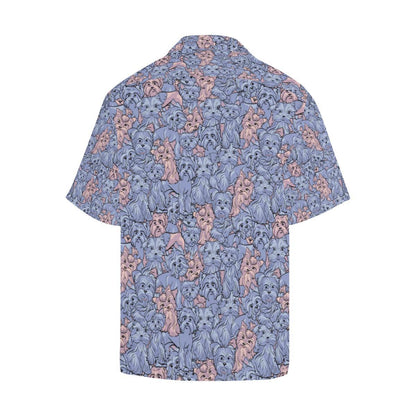 Yorkshire Terrier Pattern Print Design 02 Mens All Over Hawaiian Shirt