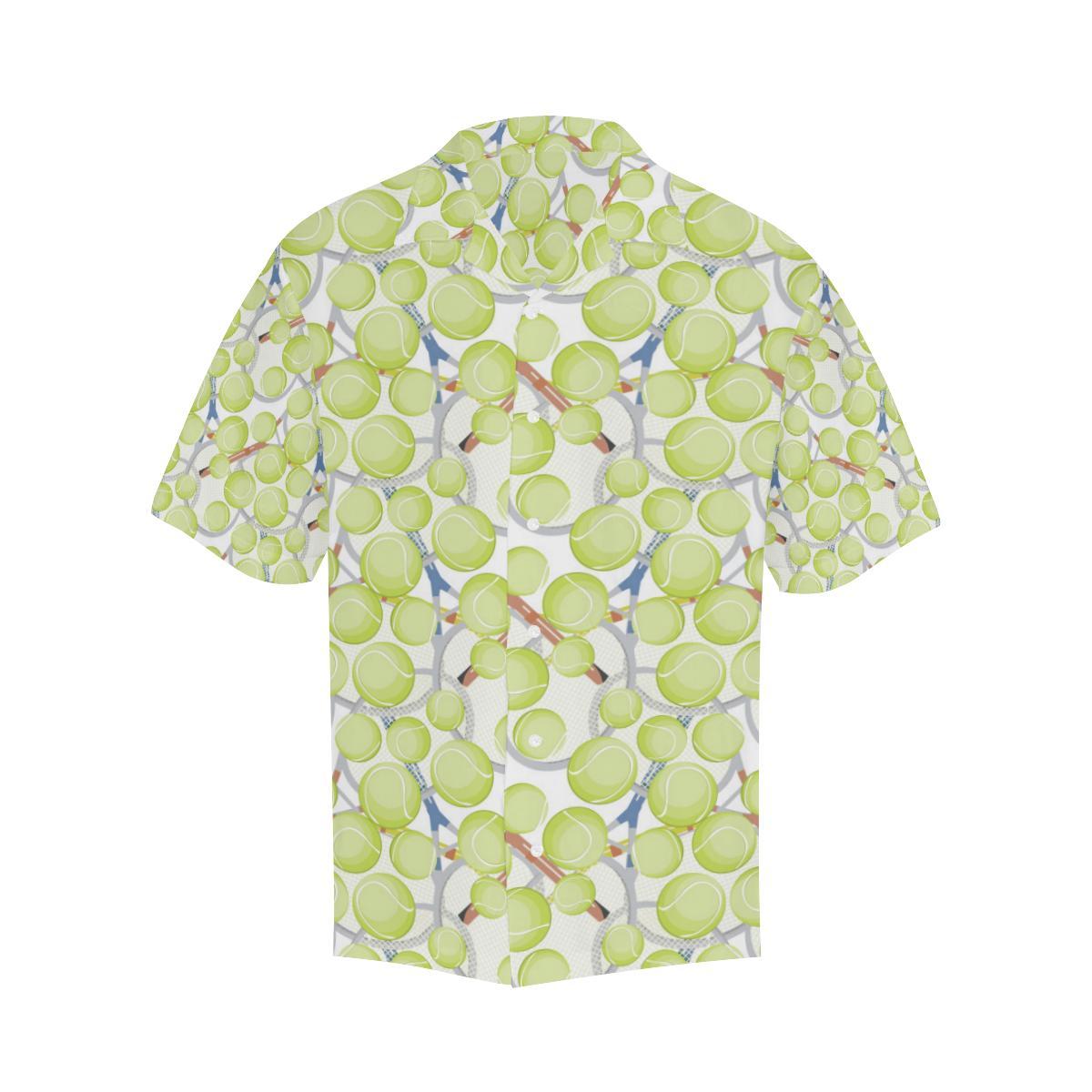 Tennis Pattern Print Design 01 Mens All Over Hawaiian Shirt