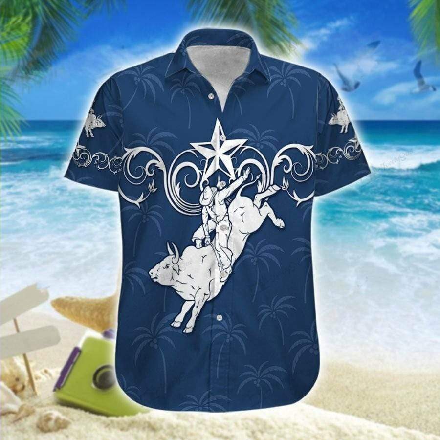 Hawaiian Aloha Shirts Bull Riding Western