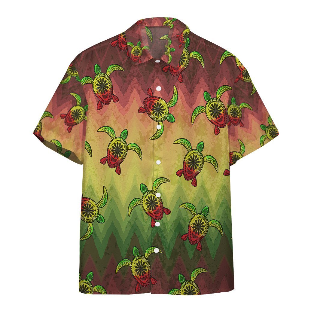  3D Reggae Turtle Hawaii Custom Short Sleeve Shirt