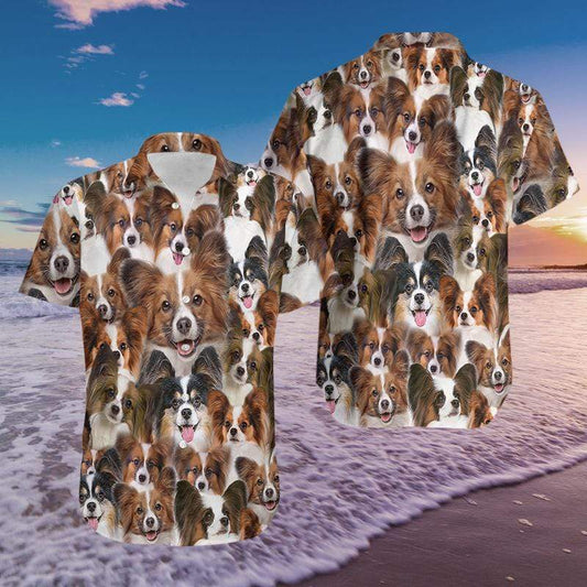 Papillon Funny Dog Hawaiian Shirts 3D #DH