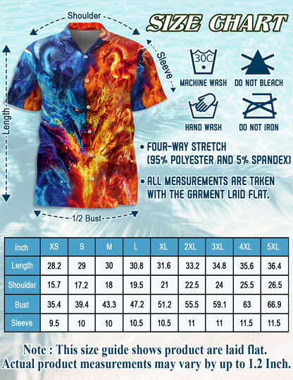 Fire Dragon Matching Dog Owner Hawaiian Shirts, Funny Pet Aloha Shirt for Beach Vacation - Azhawaiian