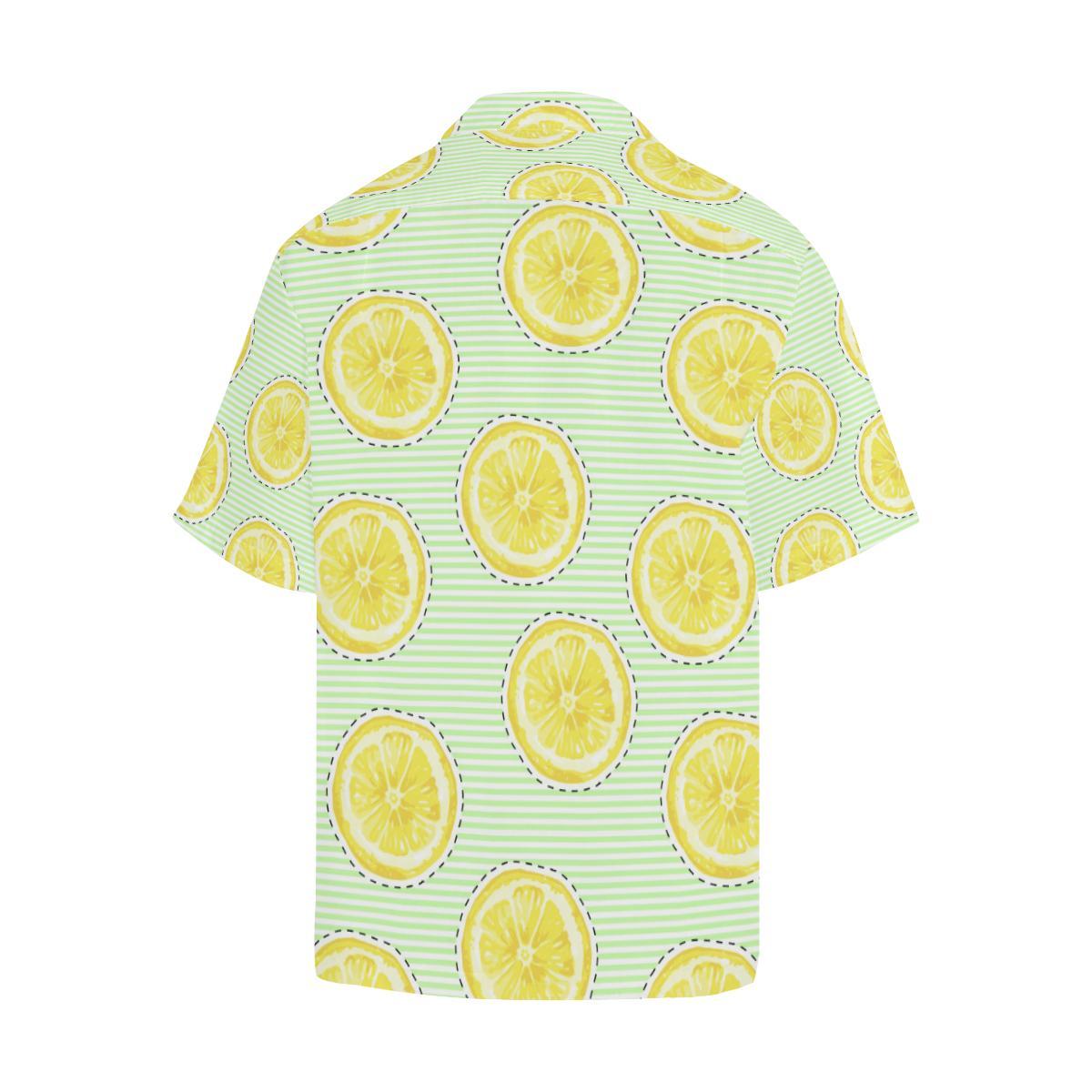 Slice Of Lemon Pattern Mens All Over Print Hawaiian Shirt