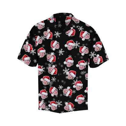 Custom Face Christmas Hats Men's Hawaiian Shirt