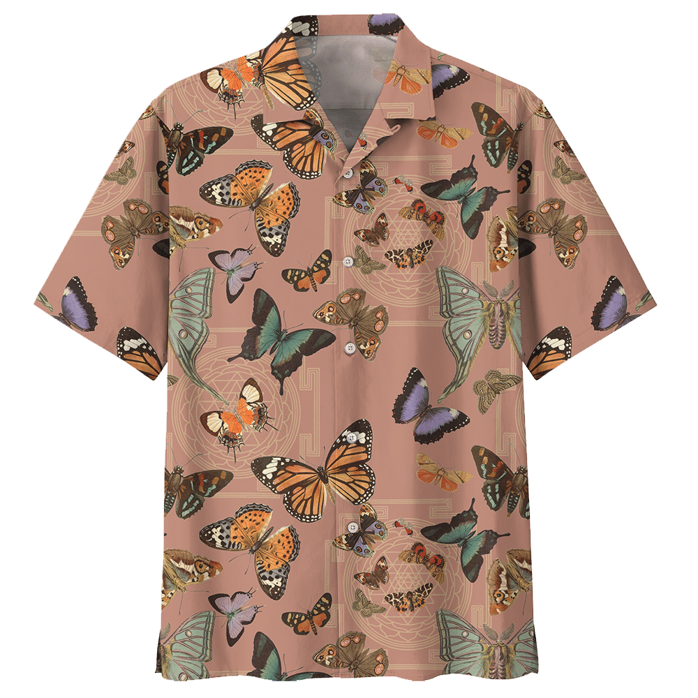 Butterfly Pink Nice Design Unisex Hawaiian Shirt 