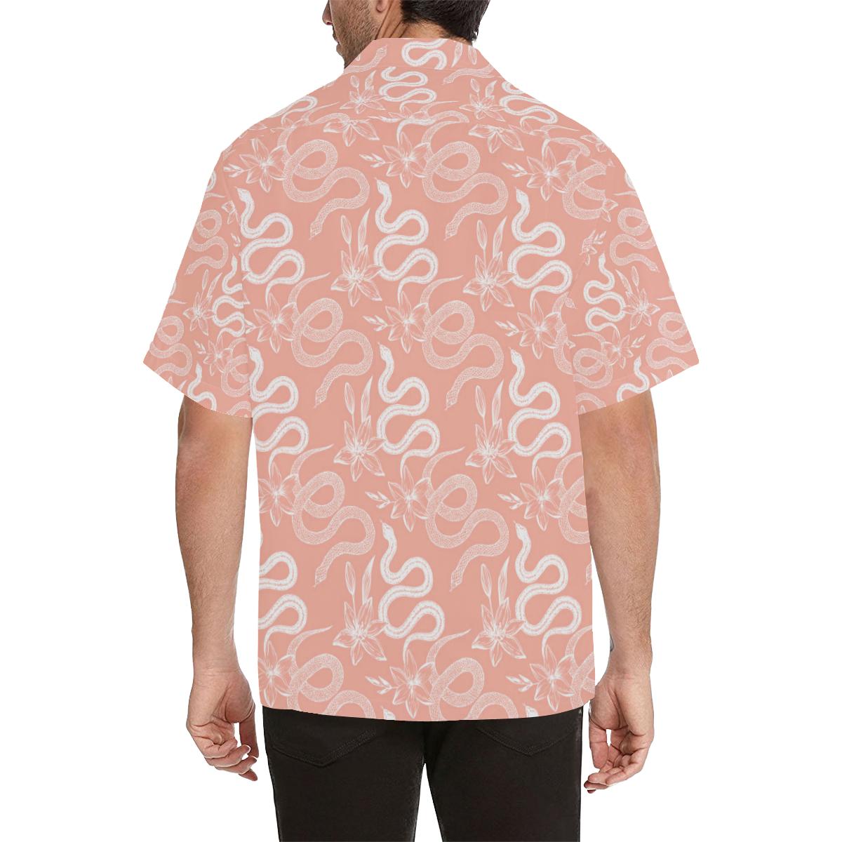 Snake Lilies Flower Pattern Mens All Over Print Hawaiian Shirt