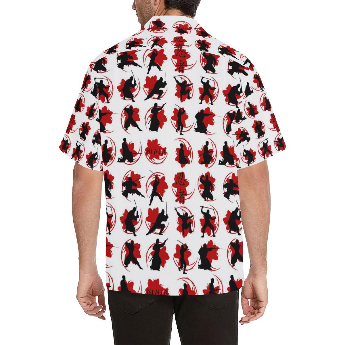 Ninja Pattern Mens All Over Print Hawaiian Shirt