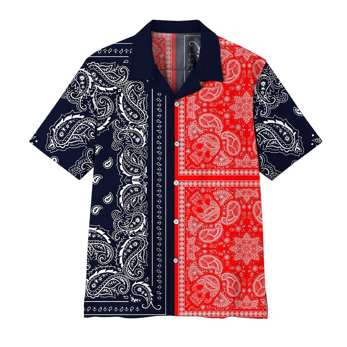  3D Two Paisley Bandanas Hawaii Shirt