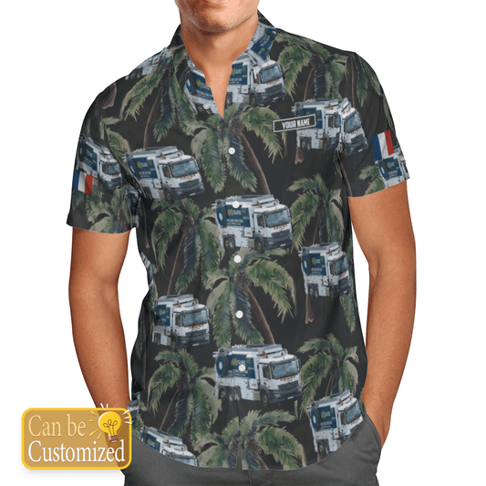 French Waste Collector Truck Personalized Green Amazing Design Unisex Hawaiian Shirt For Men And Women Dhc17063374