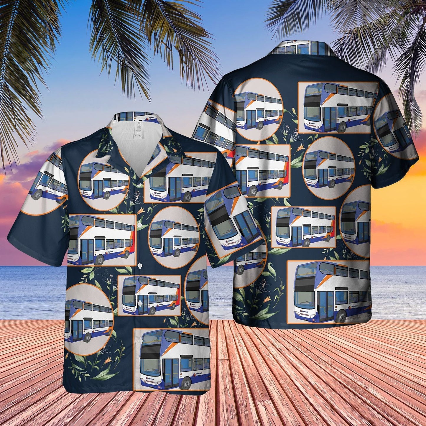 Doubledecker Bus   Blue Unique Design Unisex Hawaiian Shirt For Men And Women Dhc17063338