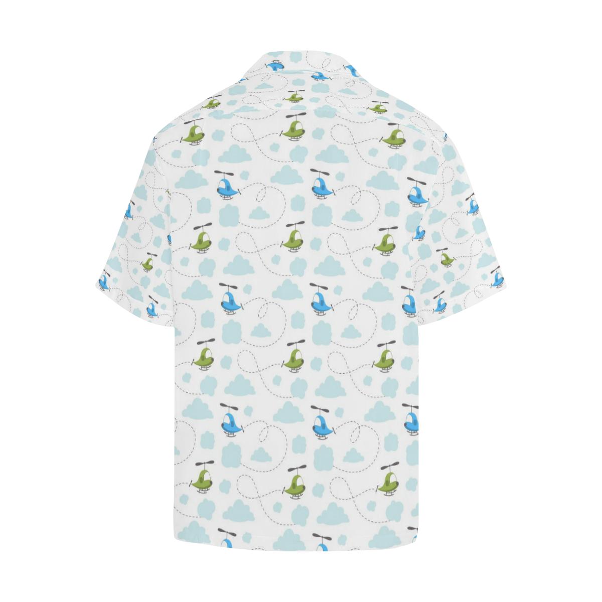 Helicopter Pattern Mens All Over Print Hawaiian Shirt