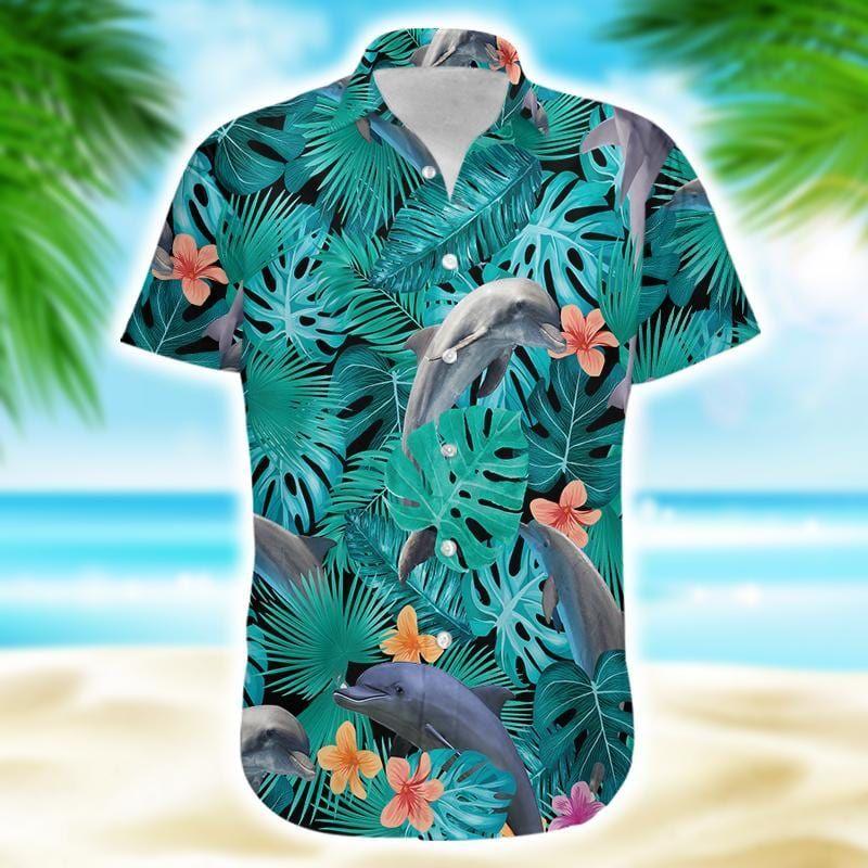 Tropical Dolphins Hawaiian Shirt | For Men &amp;amp; Women | Adult | Hw8091