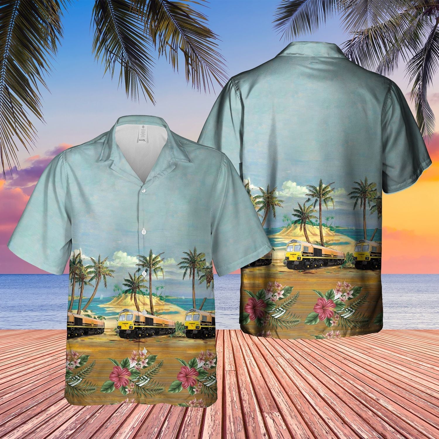 Class 59 Locomotive Train  Blue Nice Design Unisex Hawaiian Shirt For Men And Women Dhc17063375