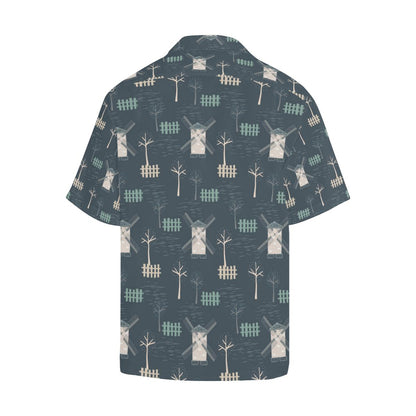 Windmill Tree Pattern Mens All Over Print Hawaiian Shirt