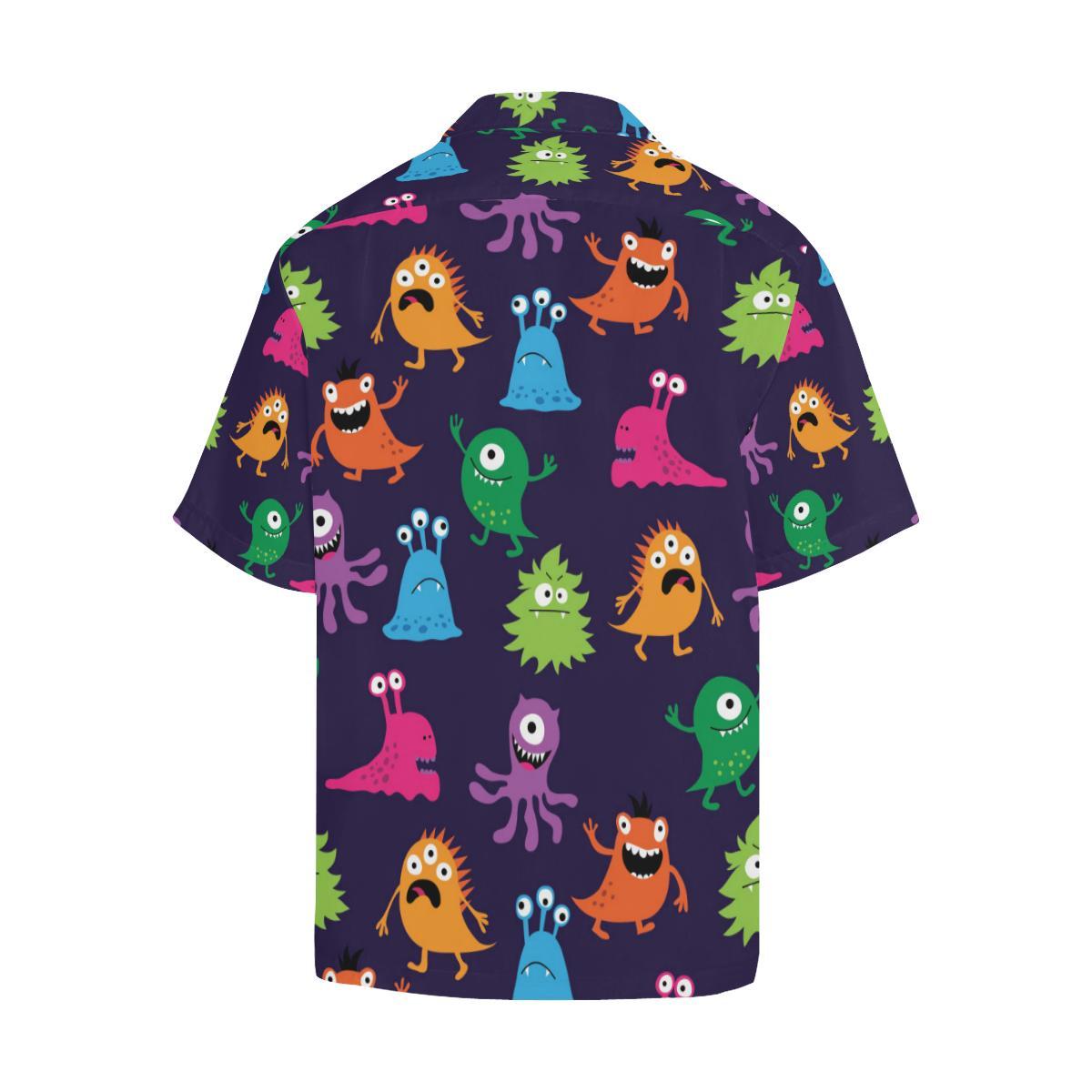 Monster Cartoon Pattern Print Design Hawaiian Shirt