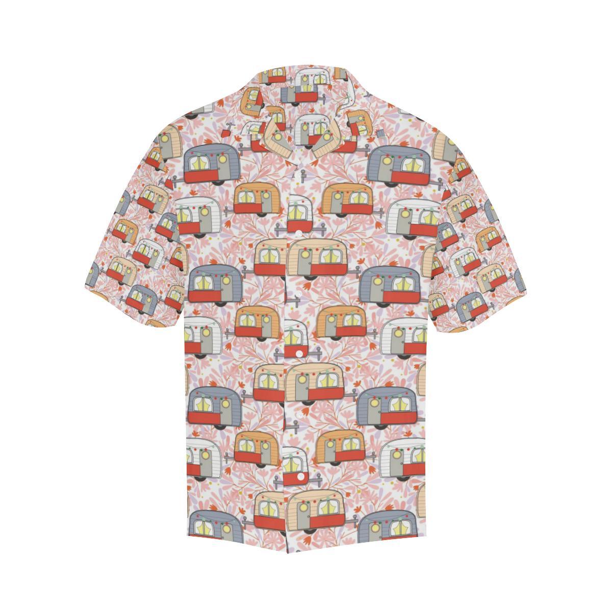 Camper Van Pattern Print Design 01 Mens All Over Hawaiian Shirt