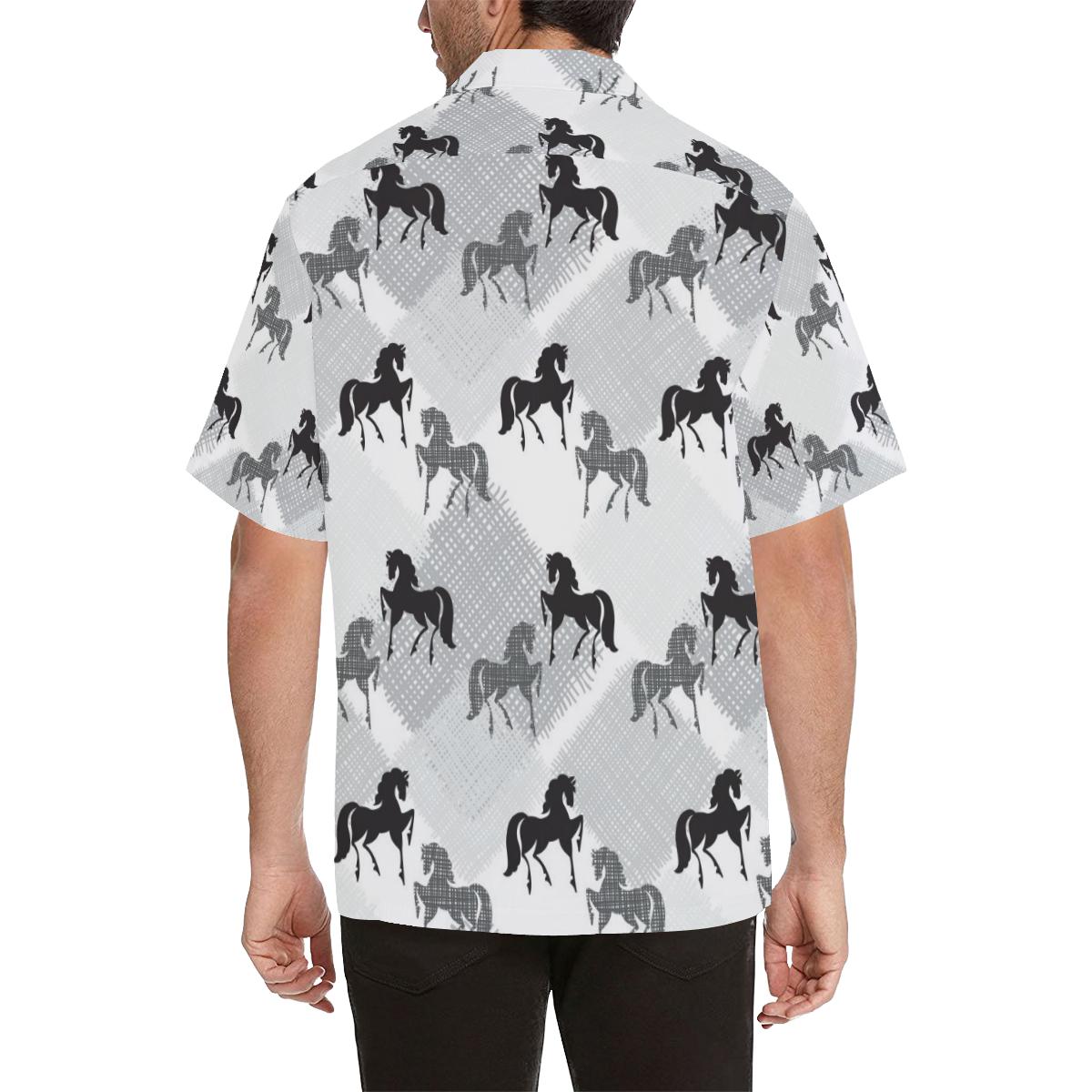 Horse Pattern Mens All Over Print Hawaiian Shirt