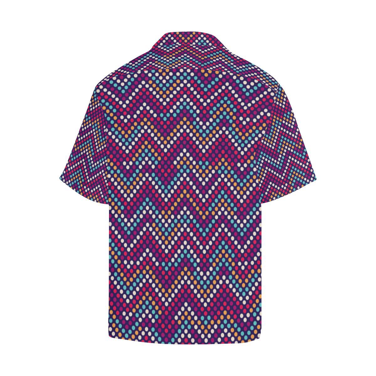 Zigzag Chevron Pokka Dot Aboriginal Pattern Mens All Over Print Hawaiian Shirt