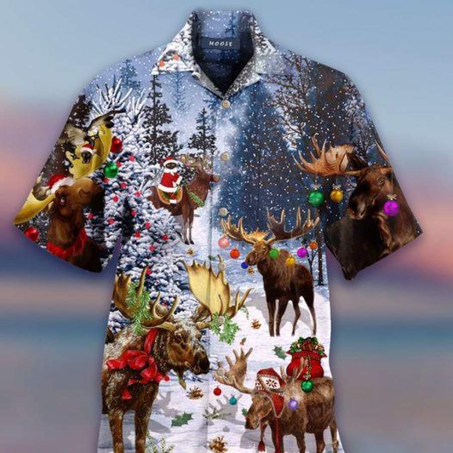 Christ Moose Merry Christmas Hawaiian Shirts