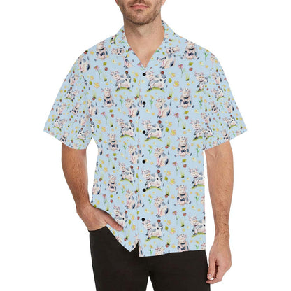 Cow Happy Pattern Print Design Hawaiian Shirt