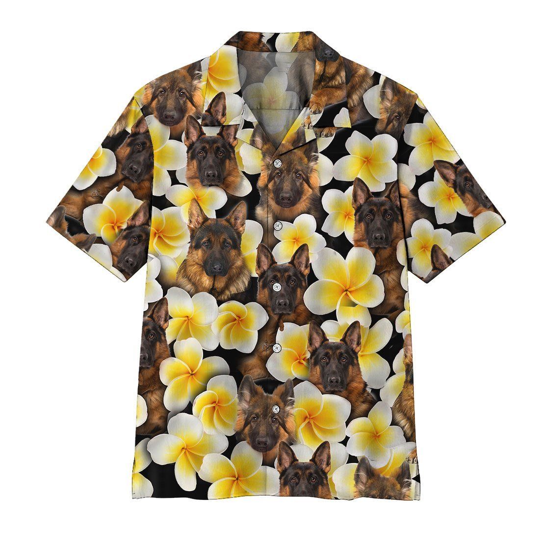  3D Plumeria German Shepherd Hawaii Shirt