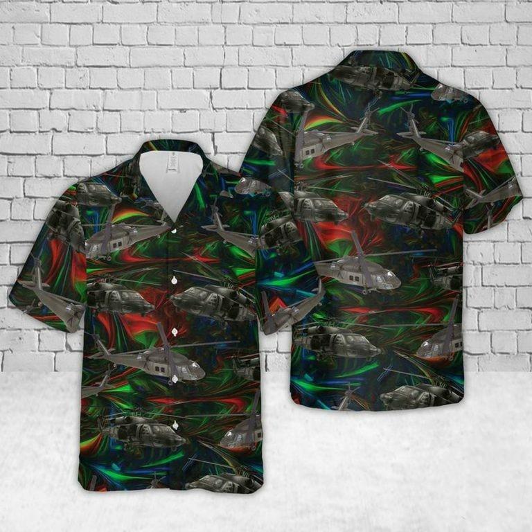 Hawaiian Aloha Shirts - Beach Shorts Amazing Army Uh-60 Black Hawk