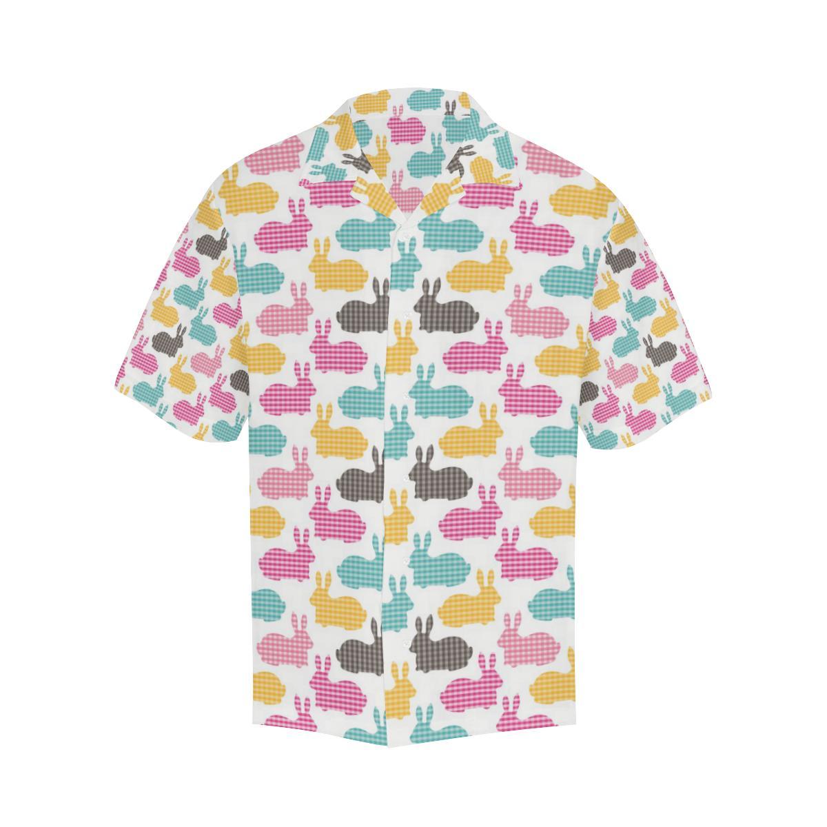Colorful Rabbit Pattern Mens All Over Print Hawaiian Shirt