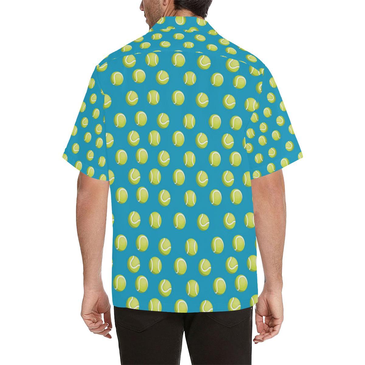 Tennis Pattern Print Design 05 Mens All Over Hawaiian Shirt