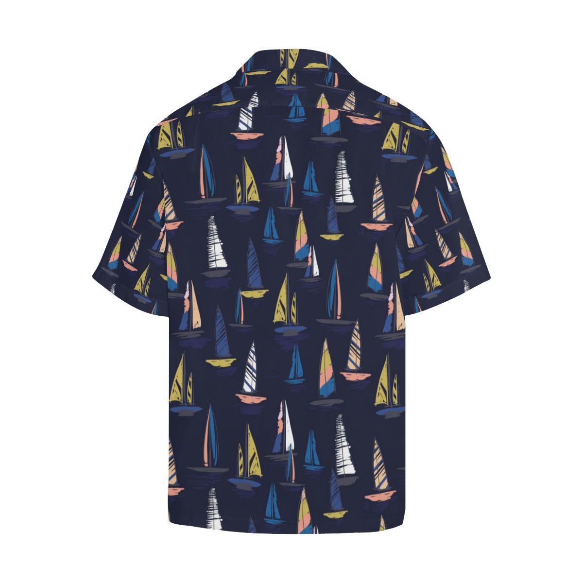 Sailing Ships Pattern Print Design A Hawaiian Shirt