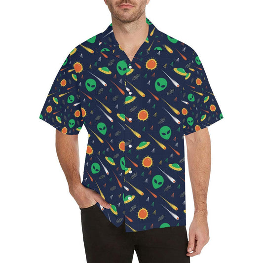 Alien Ufo Pattern Print Design Hawaiian Shirt