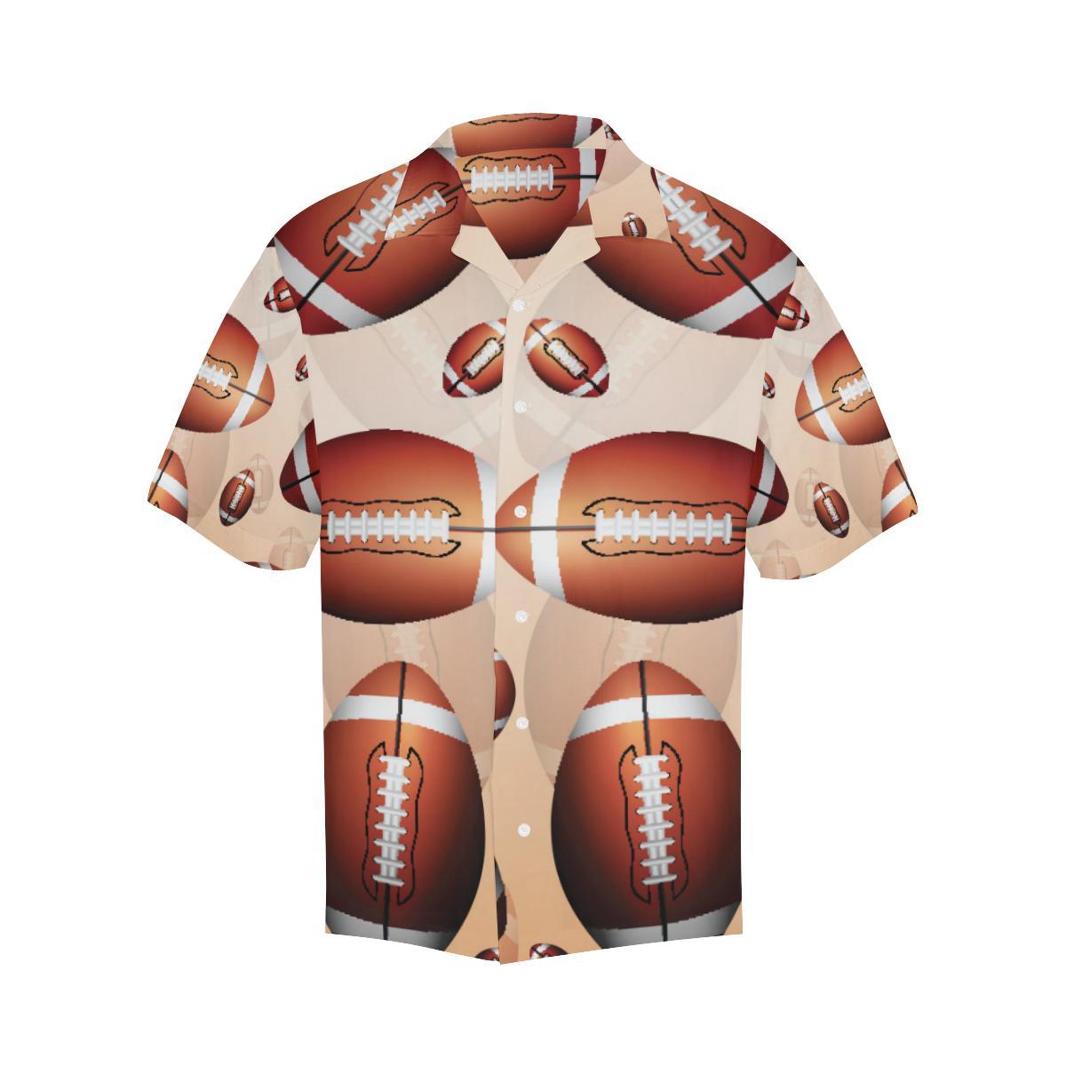 American Football Ball Design Pattern Mens All Over Print Hawaiian Shirt