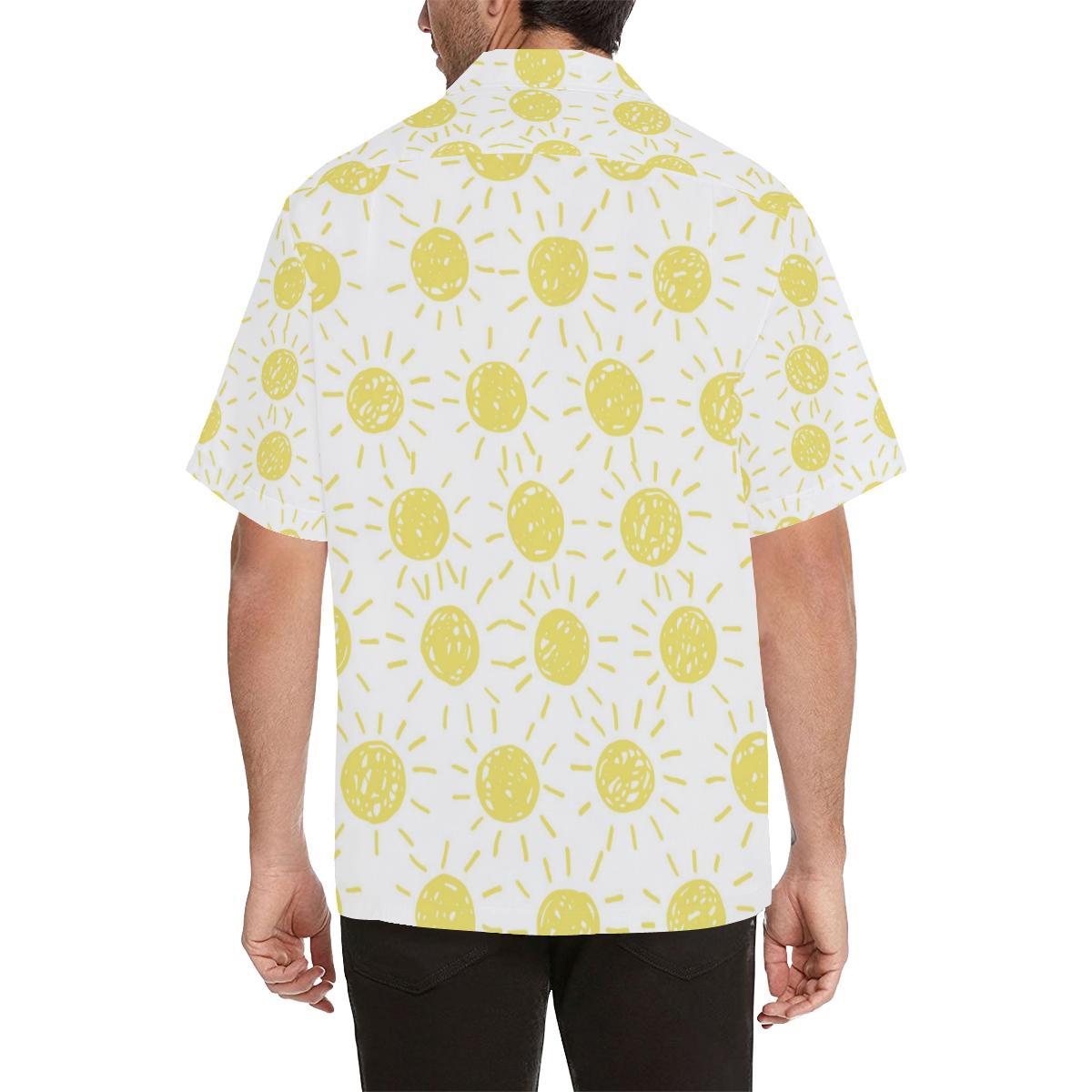 Hand Drawn Sun Pattern Mens All Over Print Hawaiian Shirt