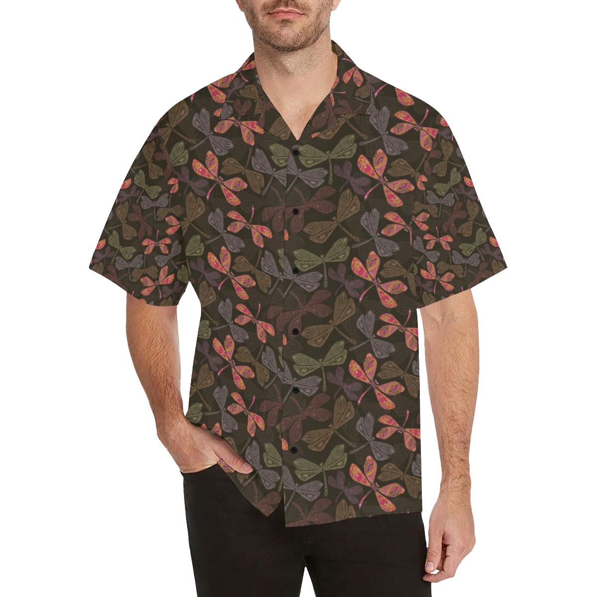 Dragonfly Pattern Print Design Hawaiian Shirt