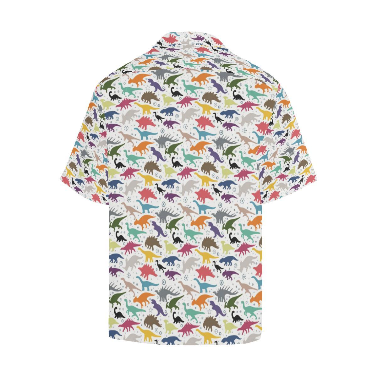 Colorful Dinosaur Pattern Mens All Over Print Hawaiian Shirt