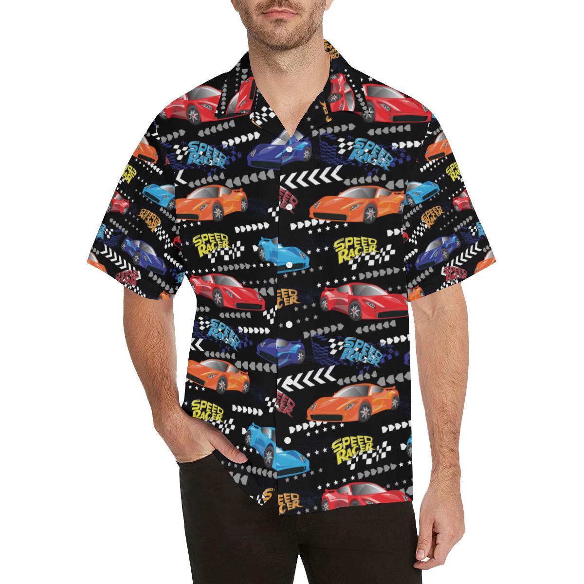 Racing Pattern Print Design A Hawaiian Shirt