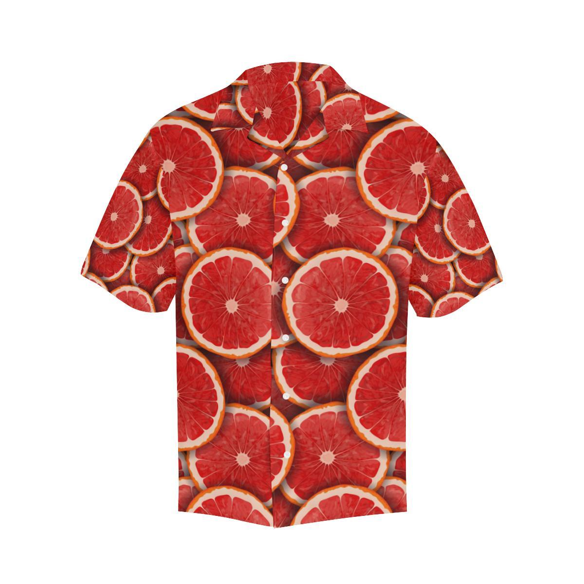 Sliced Grapefruit Pattern Background Mens All Over Print Hawaiian Shirt
