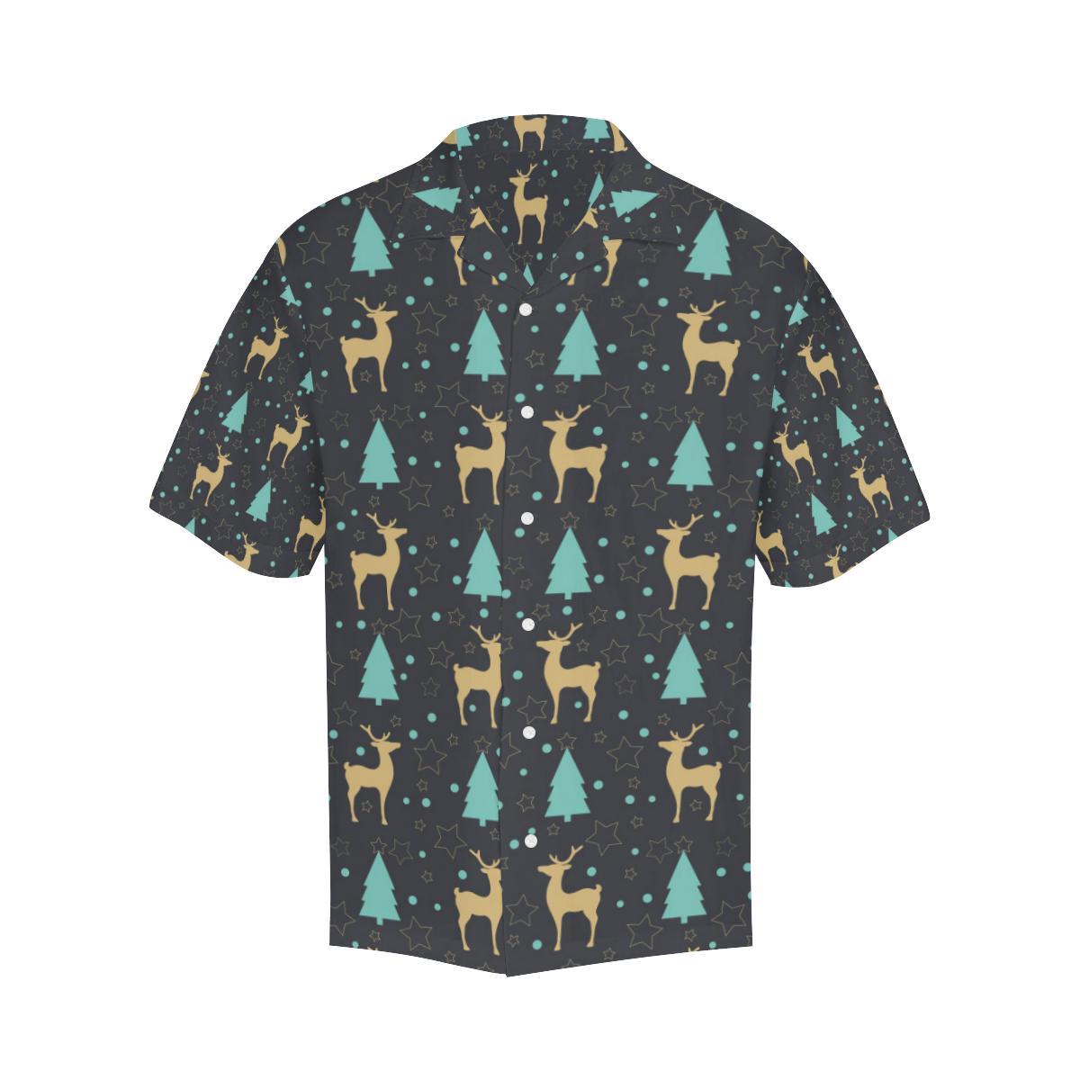 Deers Star Tree Pattern Mens All Over Print Hawaiian Shirt