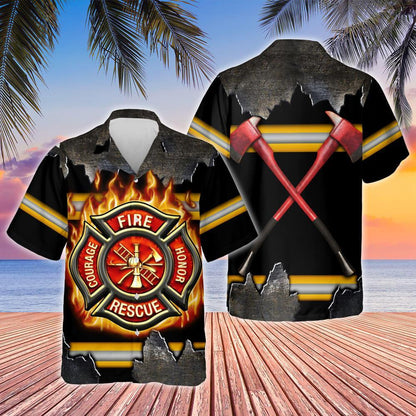 Firefighter Hawaiian Shirt Thb3002Hw