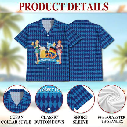 Oktoberfest Beer Celebration Print Matching Dog Owner Hawaiian Shirts, Funny Pet Aloha Shirt for Beach Vacation - Azhawaiian