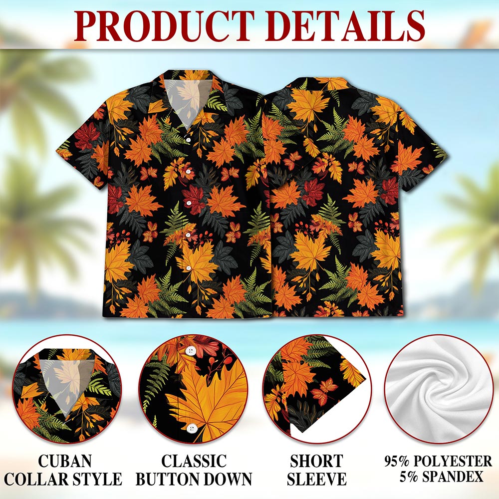 Happy Thanksgiving Hawaiian Shirt for Men, Button Down Aloha Shirt - Azhawaiian