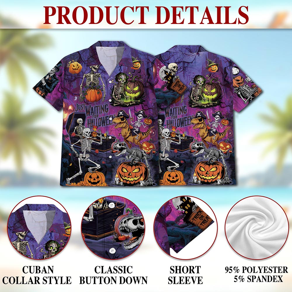 Halloween You're Already Dead Skeleton Hawaiian Shirt for Men, Button Down Aloha Shirt - Azhawaiian