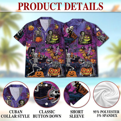 Halloween You're Already Dead Skeleton Hawaiian Shirt for Men, Button Down Aloha Shirt - Azhawaiian