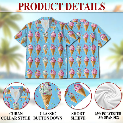Ice Cream Matching Dog Owner Hawaiian Shirts, Funny Pet Aloha Shirt for Beach Vacation - Azhawaiian