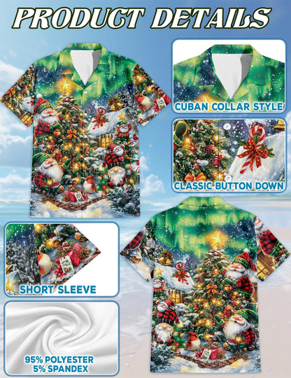 Christmas Gnome Hawaiian Shirt for Men, Button Down Aloha Shirt - Azhawaiian