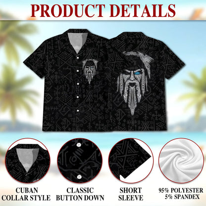 Vintage Viking Odin Fenrir Tattoo Print Matching Dog Owner Hawaiian Shirts, Funny Pet Aloha Shirt for Beach Vacation - Azhawaiian