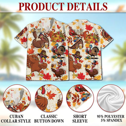 Happy Turkey Day Thanksgiving Hawaiian Shirt for Men, Button Down Aloha Shirt - Azhawaiian