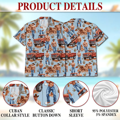 Cowboy Vintage Western Matching Dog Owner Hawaiian Shirts, Funny Pet Aloha Shirt for Beach Vacation - Azhawaiian