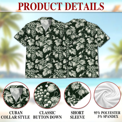 Grape Hawaiian Shirt for Men, Button Down Aloha Shirt - Azhawaiian